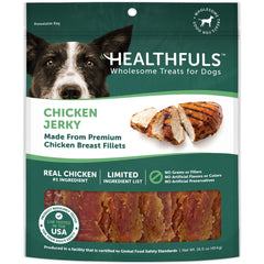 Sachet Healthfuls de friandises au poulet, idéal pour récompenser pendant l'entraînement.