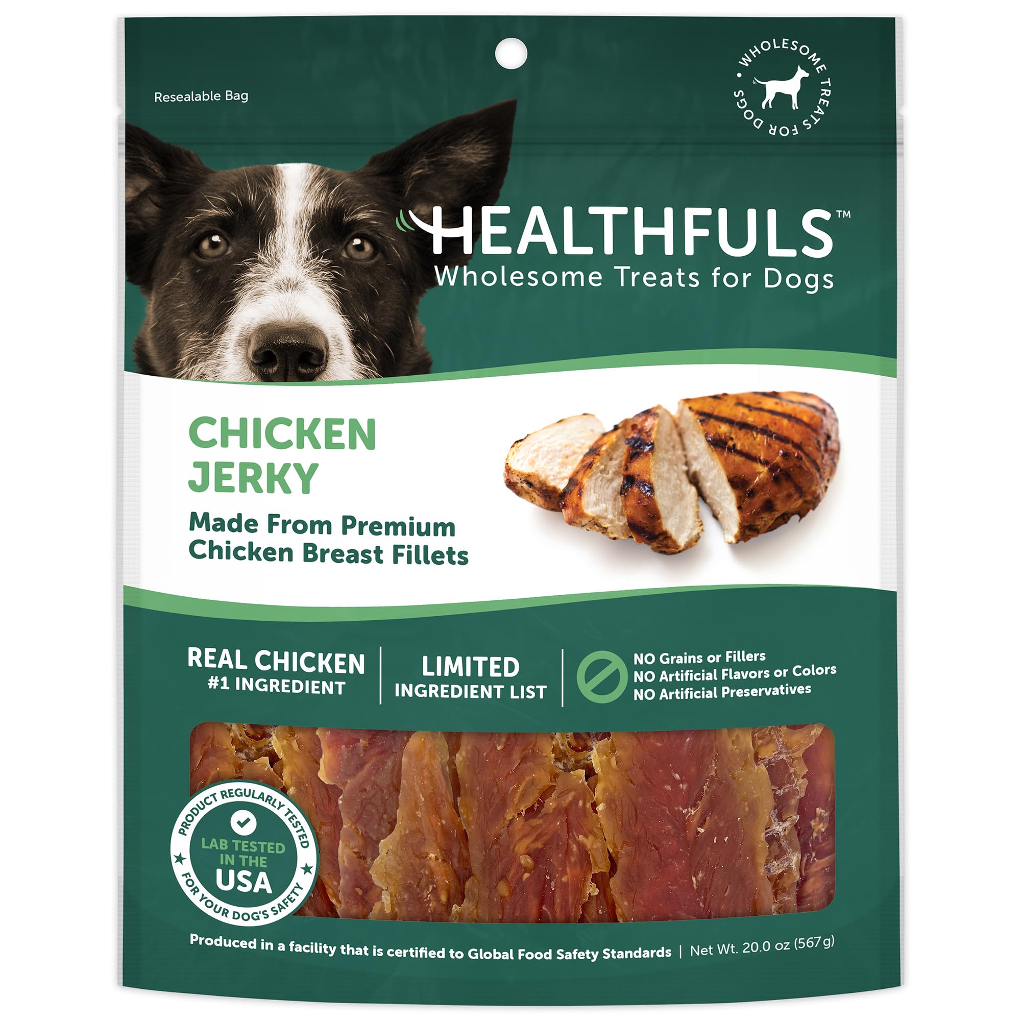 HEALTHFULS Westminster Wag Tails Jerky : emballage pratique pour les repas nomades.
