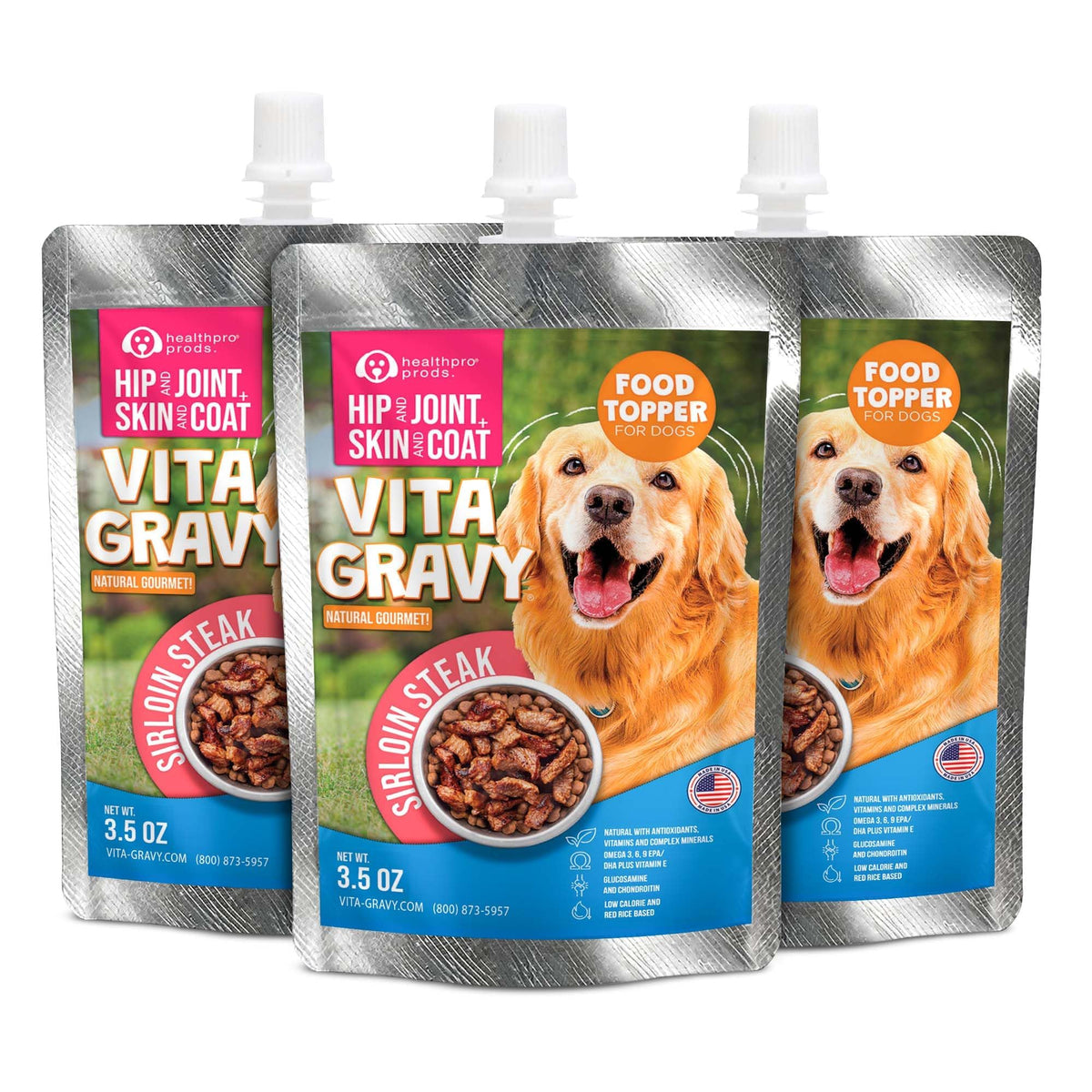 Healthpro Prods VitaGravy – complément rumsteck pour croquettes, appétit accru.