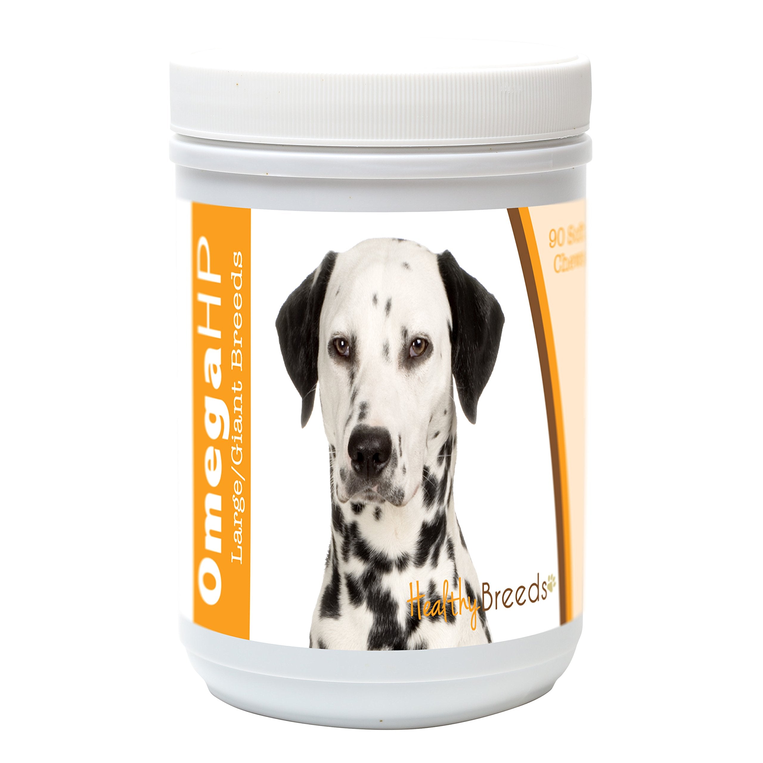 Healthy Breeds Dalmatien Omega HP bouchées souples pour soutenir peau et pelage sains.
