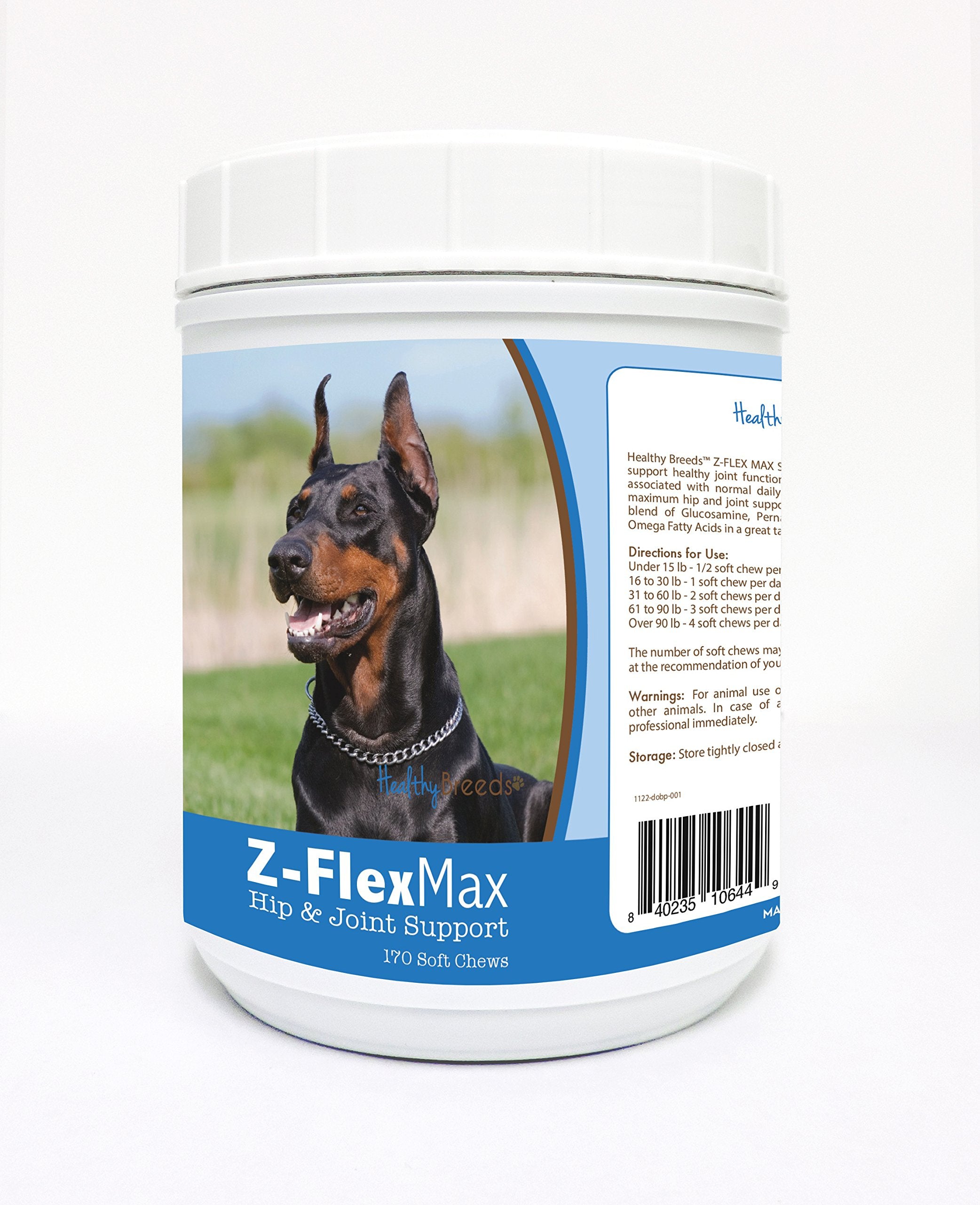 Gommes Healthy Breeds Z-Flex Max pour hanche et articulation, soutien quotidien des chiens.