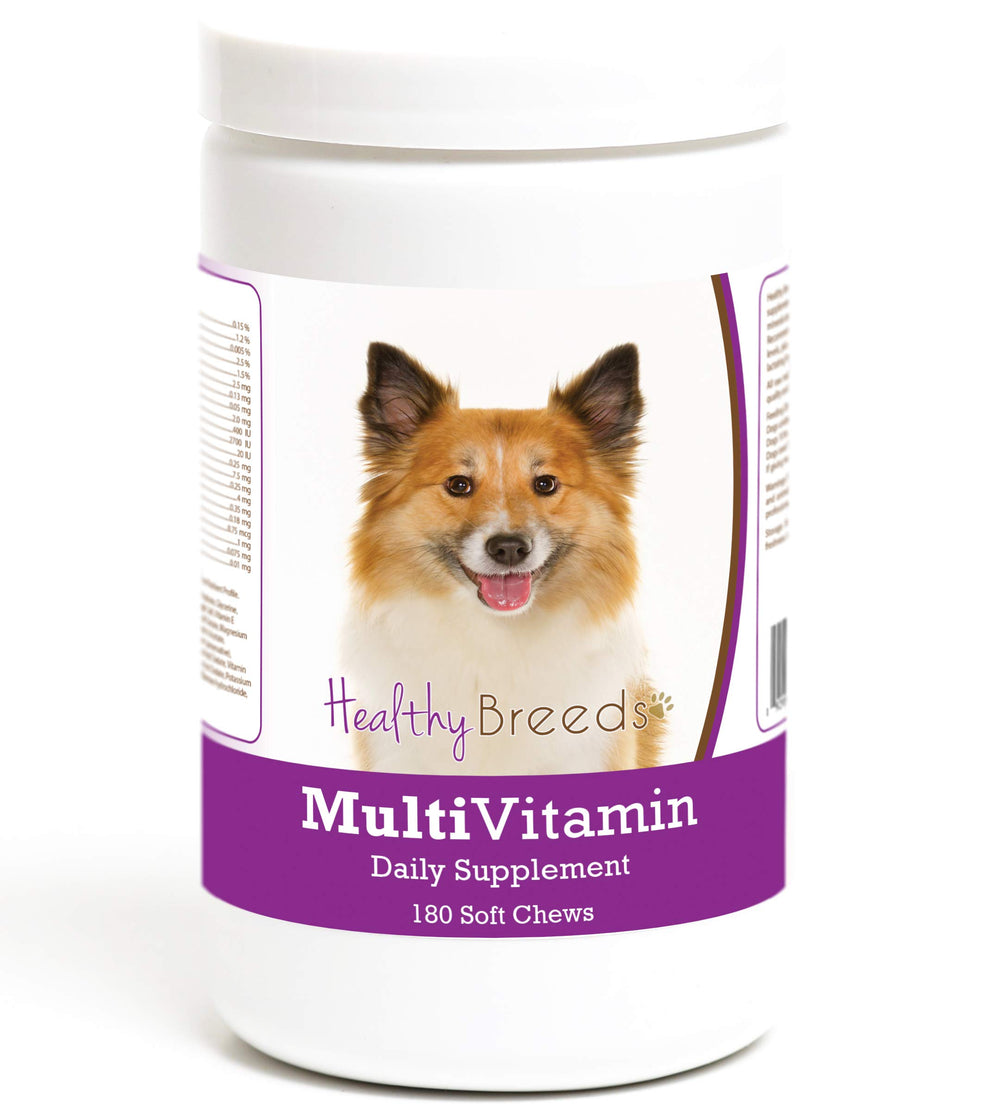 Healthy Breeds multivitamine pour chien islandais dans boîte, soutien quotidien.