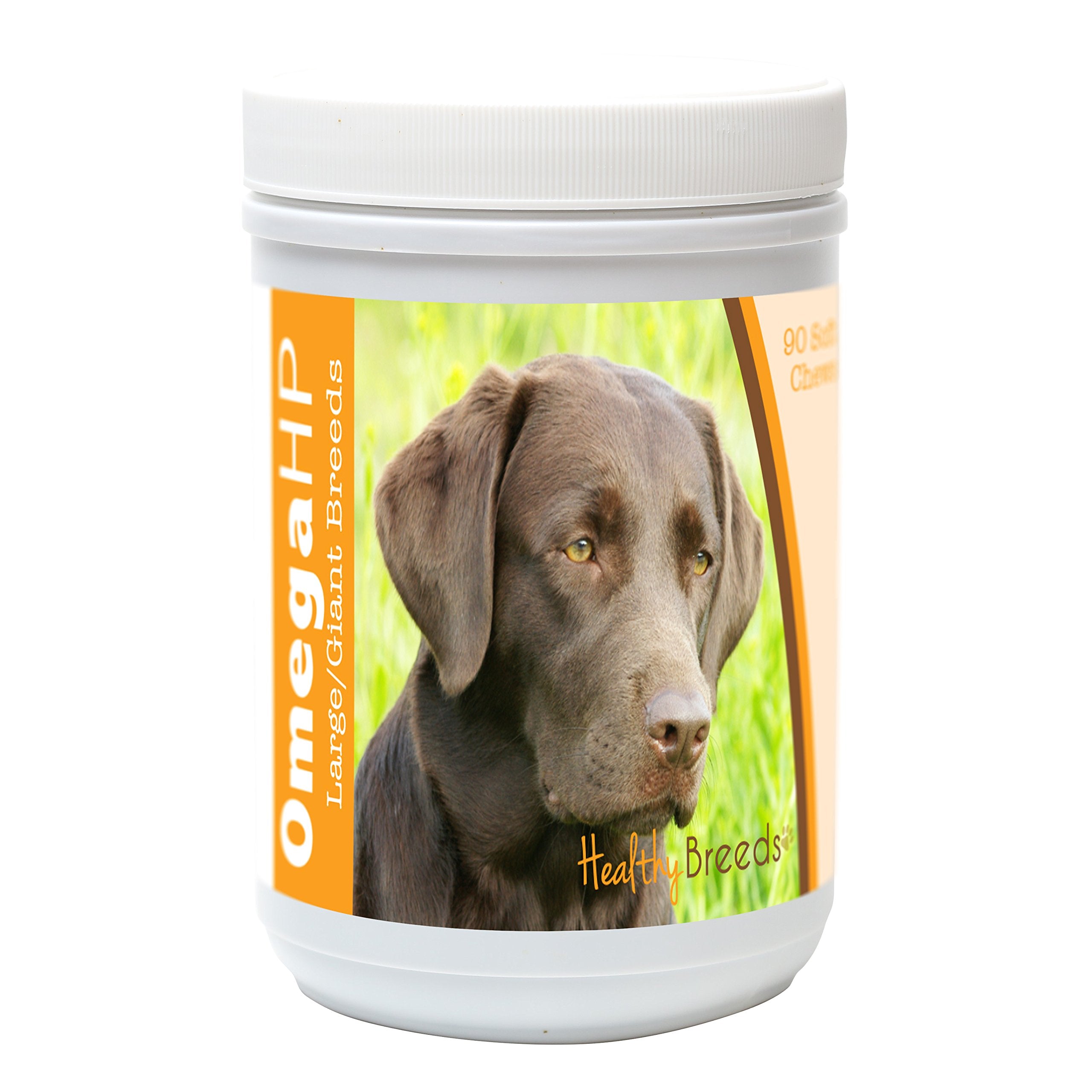 Healthy Breeds Omega HP – bouteille de friandises pour un pelage sain et brillant.