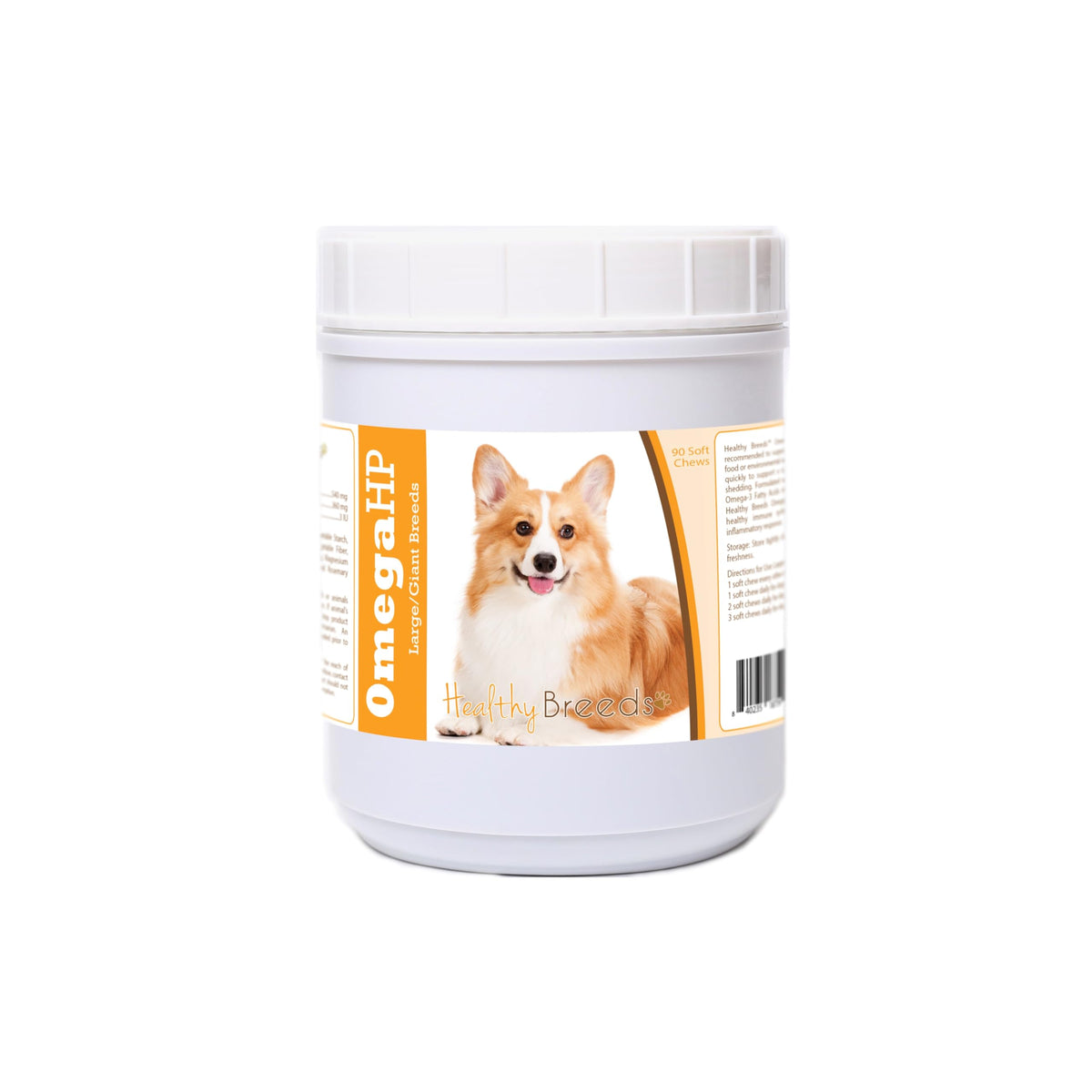 Healthy Breeds Omega HP, friandises molles en bouteille, soutiennent potentiellement peau et pelage sains.