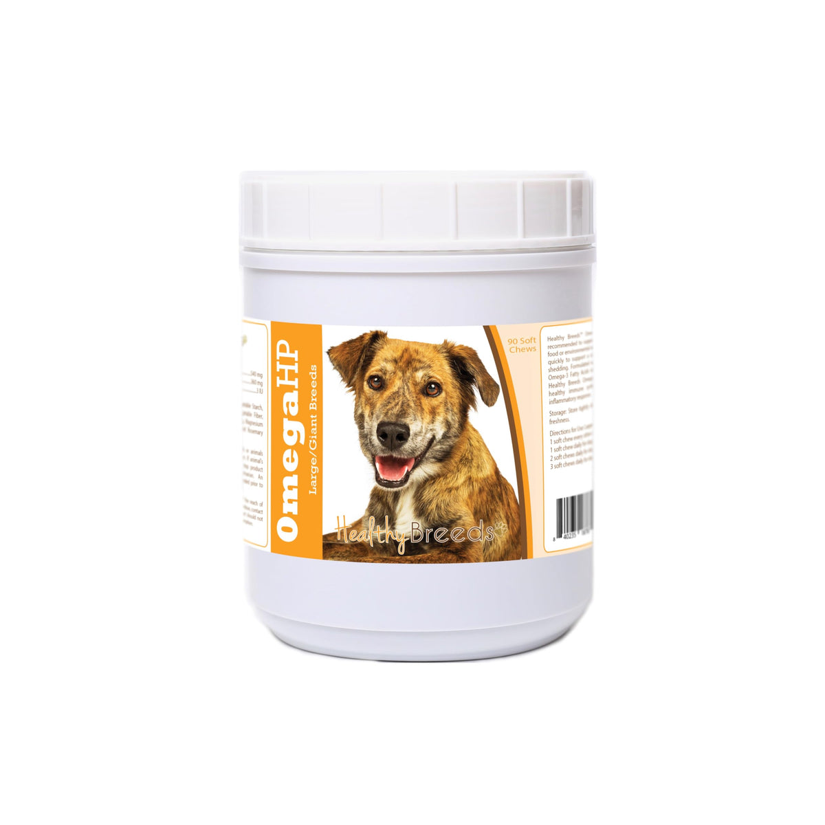 Healthy Breeds Omega HP: bouchées souples, focus poil et peau, soutien potentiel du pelage.