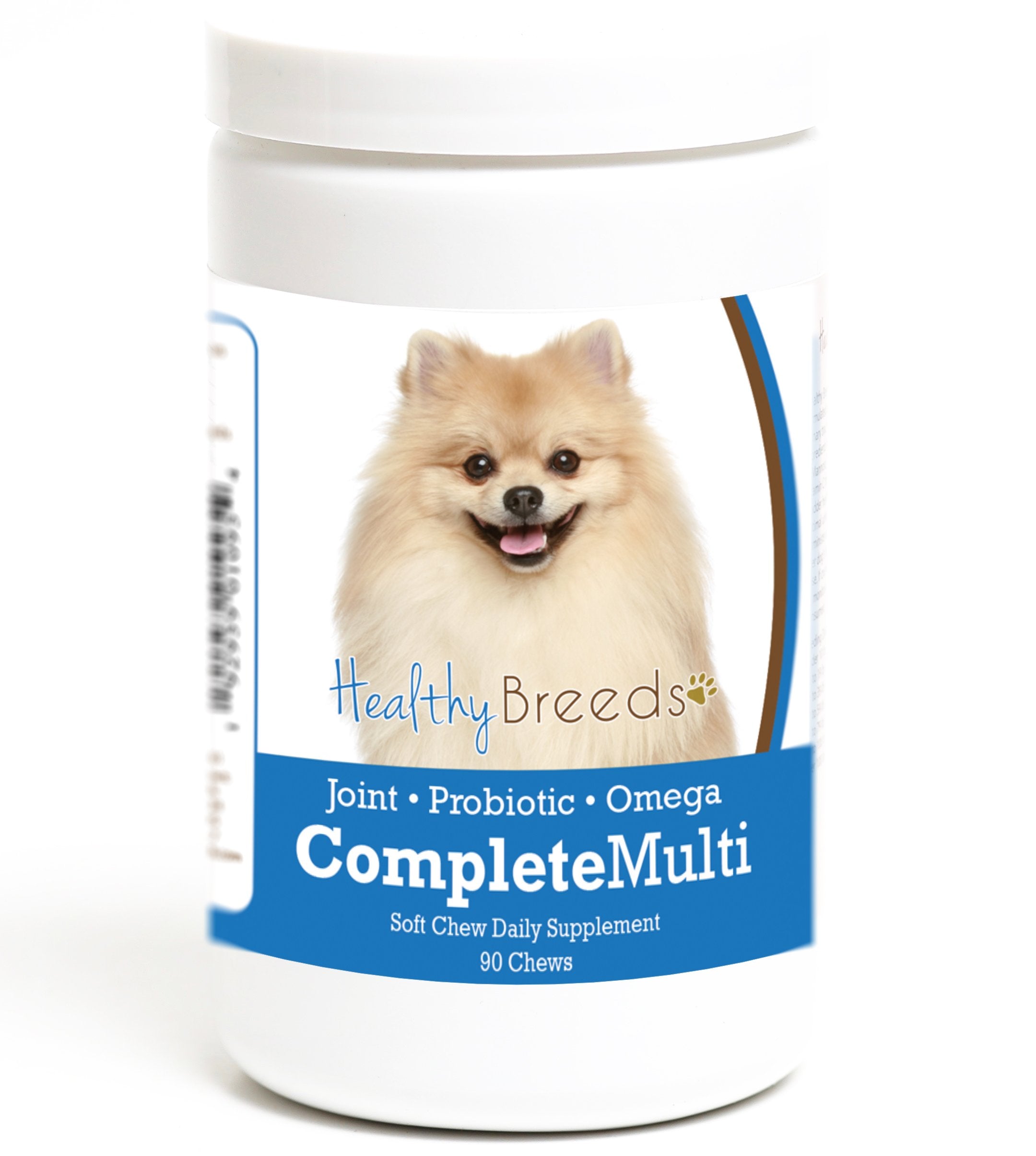 Healthy Breeds Poméranien multivitamine bouchées molles pour chien, soutien global et vitalité.