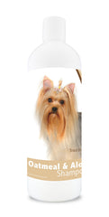 Healthy Breeds Shampoing Avoine Aloe pour Yorkshire Terrier, bouteille élégante et pelage lisse.