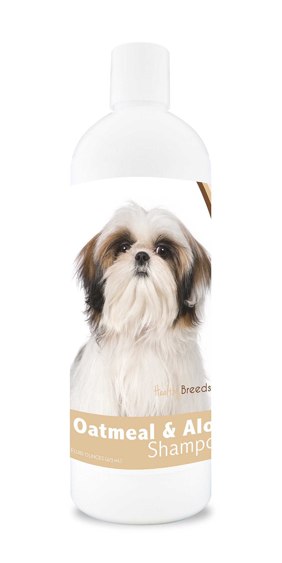 Healthy Breeds Shih Tzu Shampoing avoine Aloe – Bouteille 16 oz, nettoie et apaise le pelage.