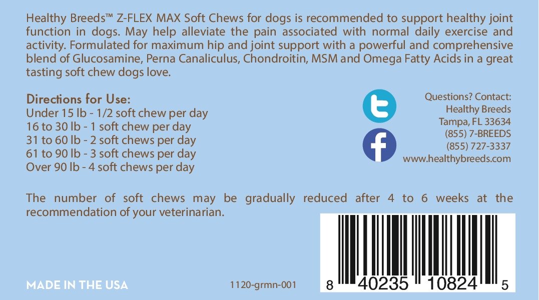 Healthy Breeds Z-Flex Max articulations-et-mobilite - visuel illustrant le soutien des articulations.