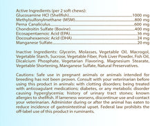 Chien mange Healthy Breeds Z-Flex Max, friandise savoureuse pour mobilité.