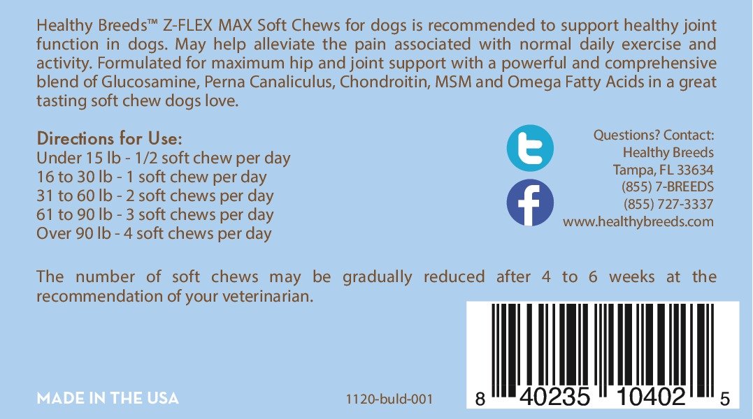 Healthy Breeds Z-Flex Max emballage de qualité et utilisation facile.