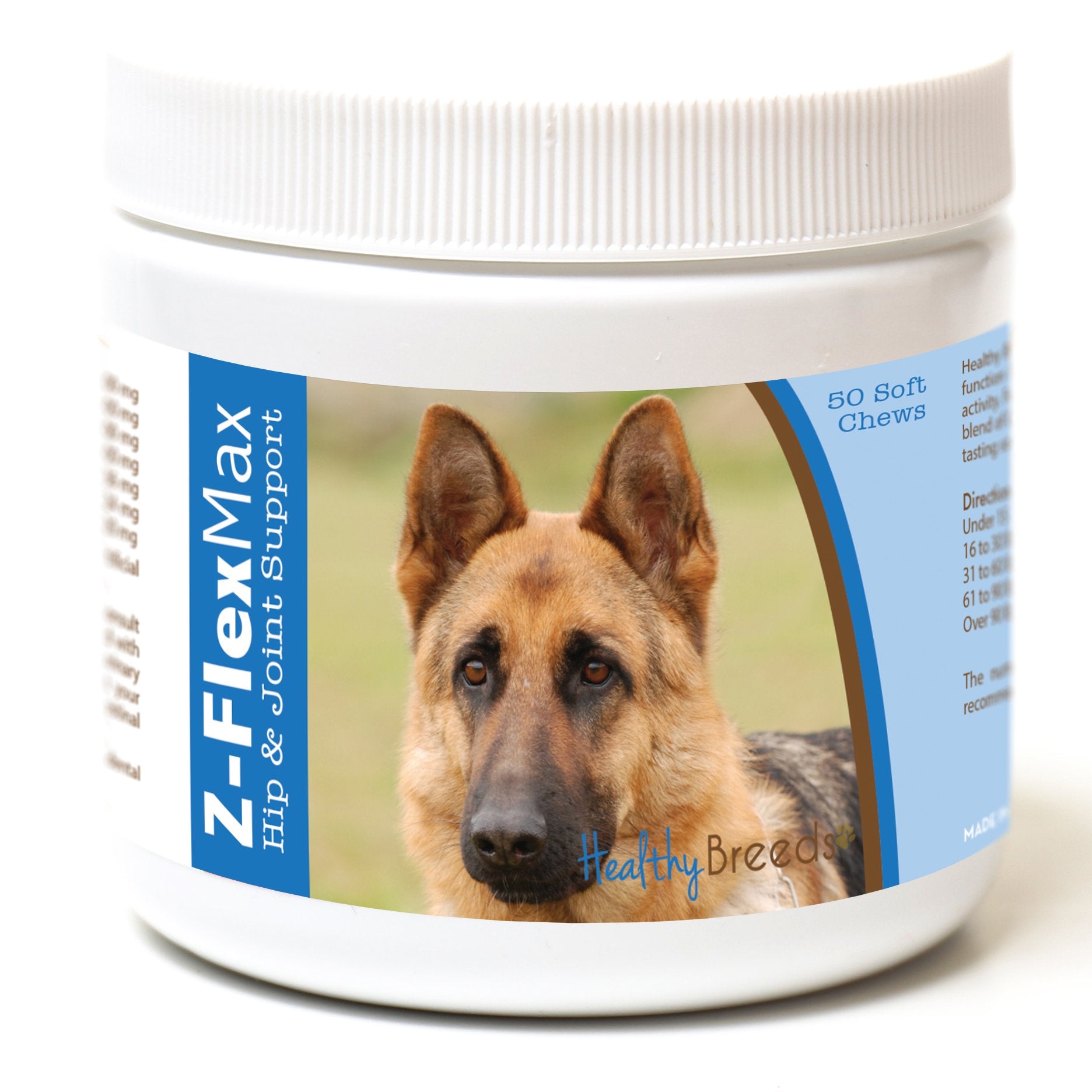 Healthy Breeds Z-Flex Max emballage - solution pratique pour la supplémentation quotidienne.