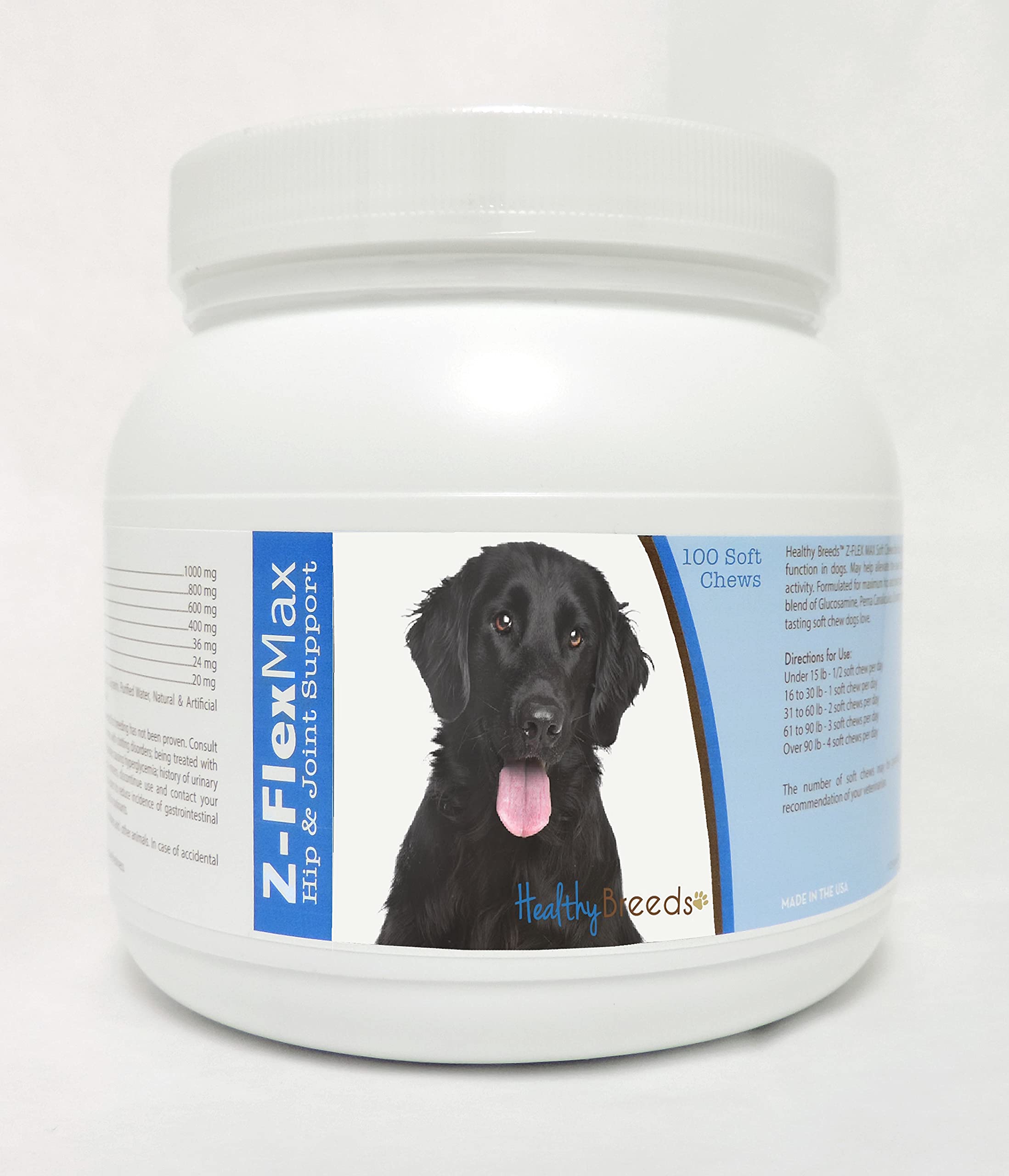 Healthy Breeds Z-Flex Max, friandises pour hanches et articulations, favorise la mobilité.