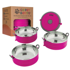 Healthy Human Go Pet Bento : ensemble de bols voyage, pratique et modulable.