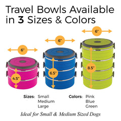 Healthy Human Go Pet Bento bols interconnectables pour voyage pratique et personnalisable.