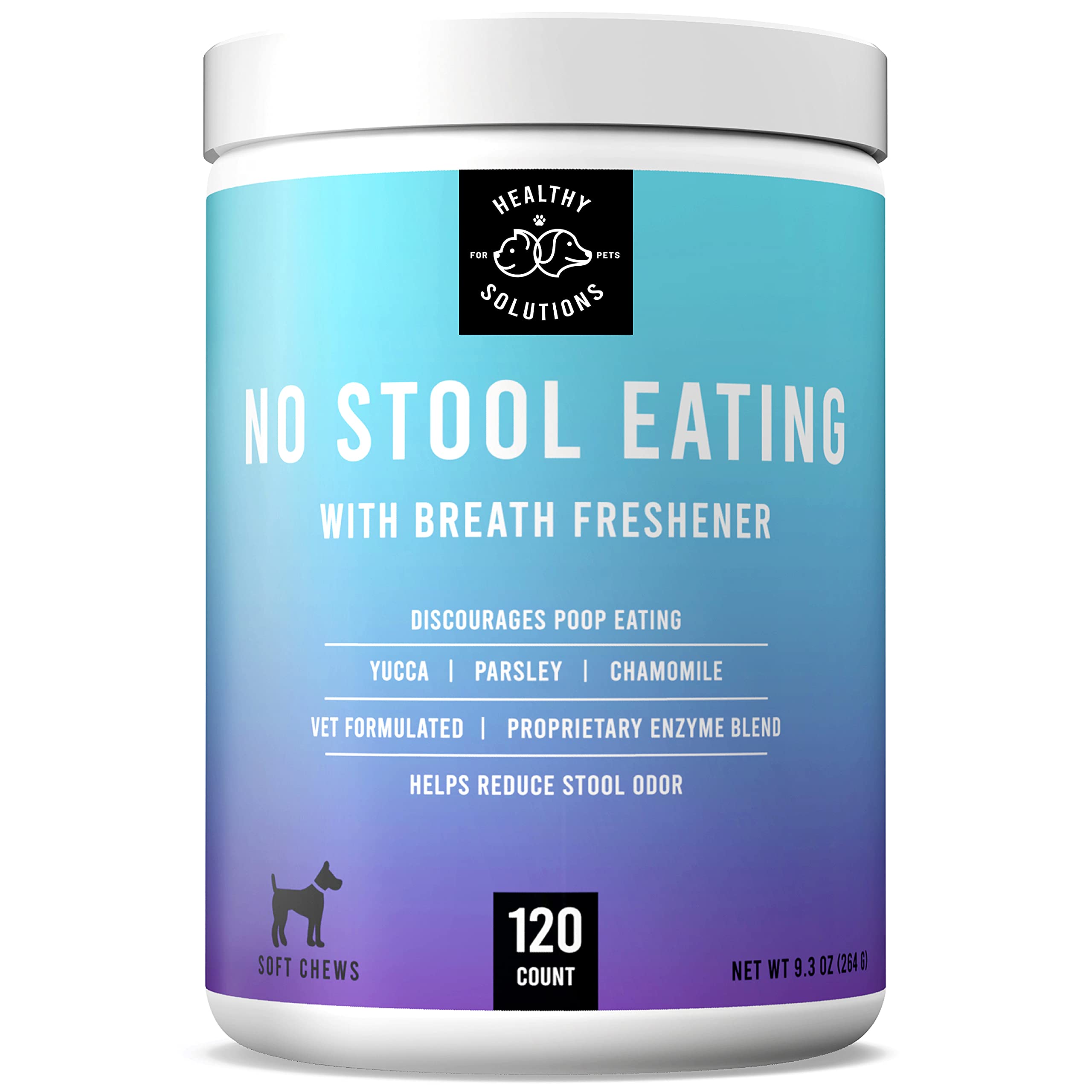 Emballage Healthy Solutions For Pets des gommes anti-coprophagie pour chiens prêt à l’emploi.