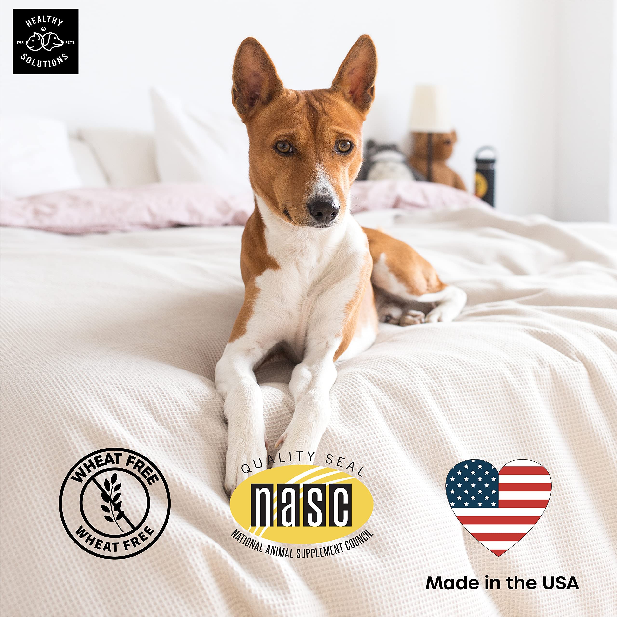 Fabriqué aux États-Unis dans une installation CGMP certifiée par Healthy Solutions For Pets.