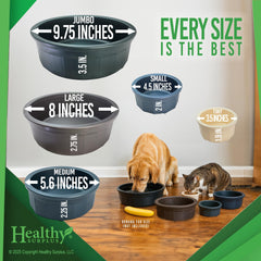 Healthy Surplus Pet Crock bleu jumbo, surface sans BPA et facile à nettoyer.