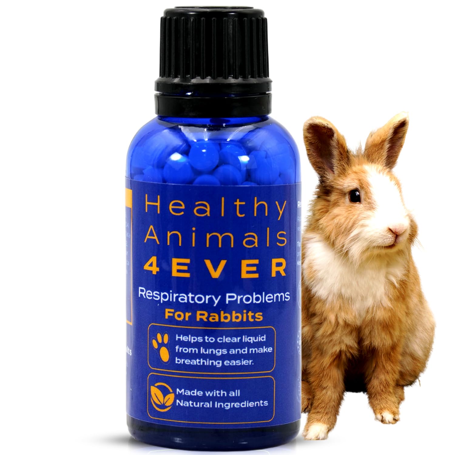 HA4E HealthyAnimals4Ever - bouteille du traitement respiratoire pour lapin, soutien naturel.