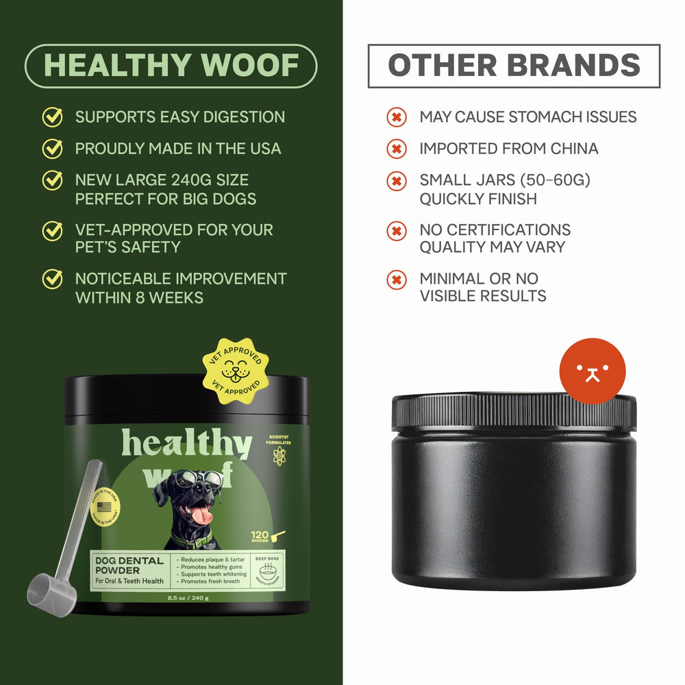 Réhydratation de la poudre Healthy Woof pour obtenir un bouillon appétant.