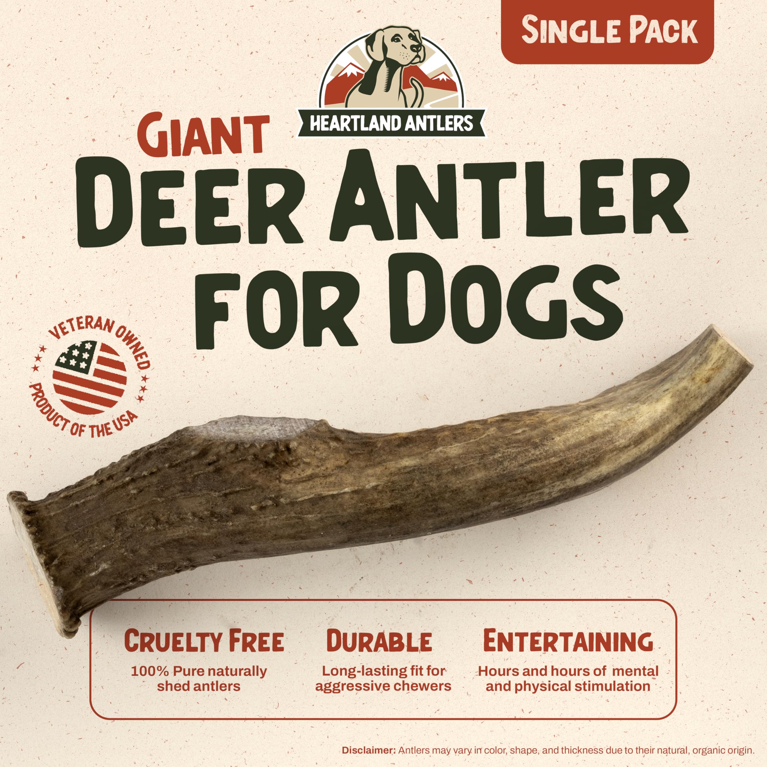 Heartland Antlers: morceau dent naturel pour une hygiène dentaire quotidienne.