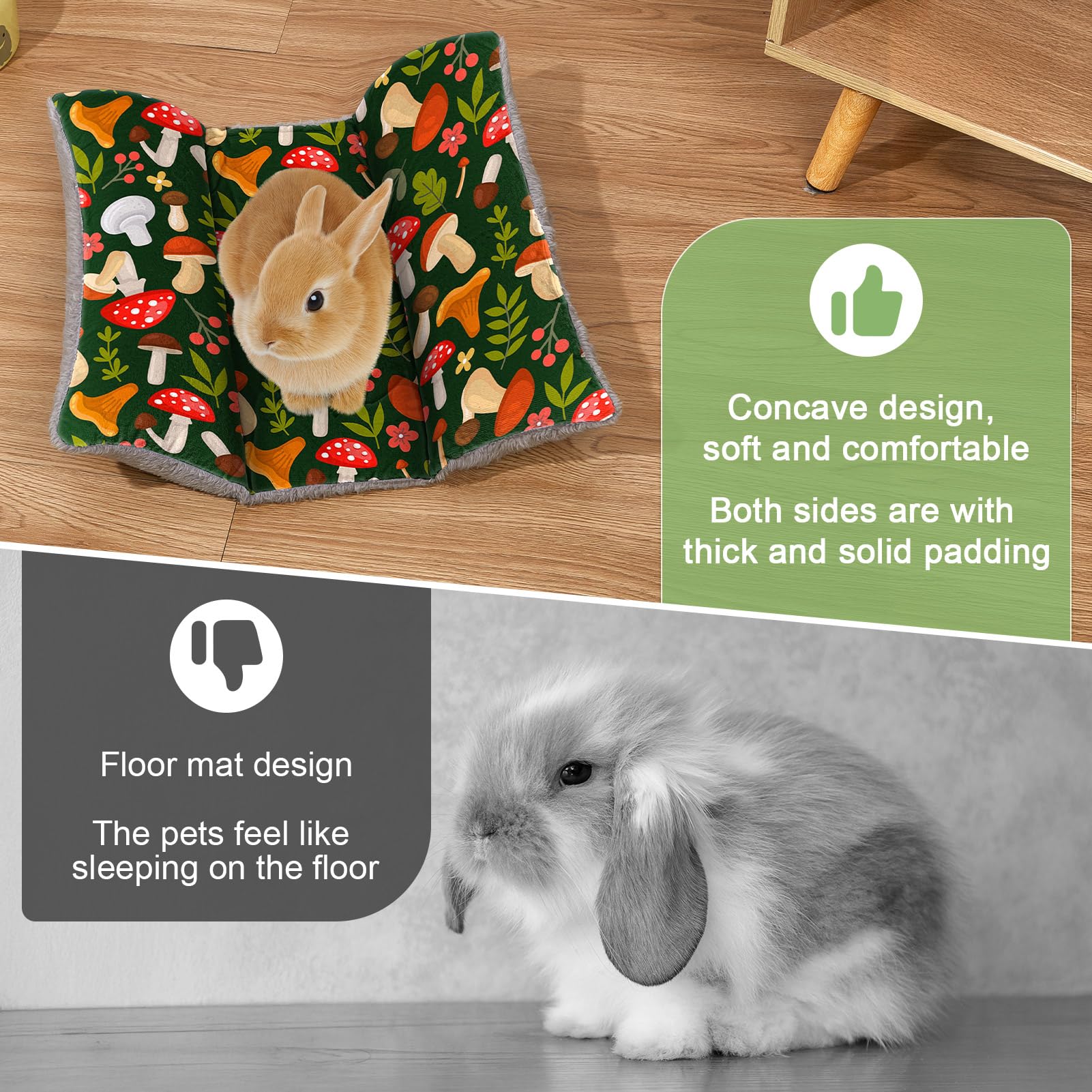 Hedgeink lit-lapin 18x15, peluche velours arctique: chaleur apaisante et confort.