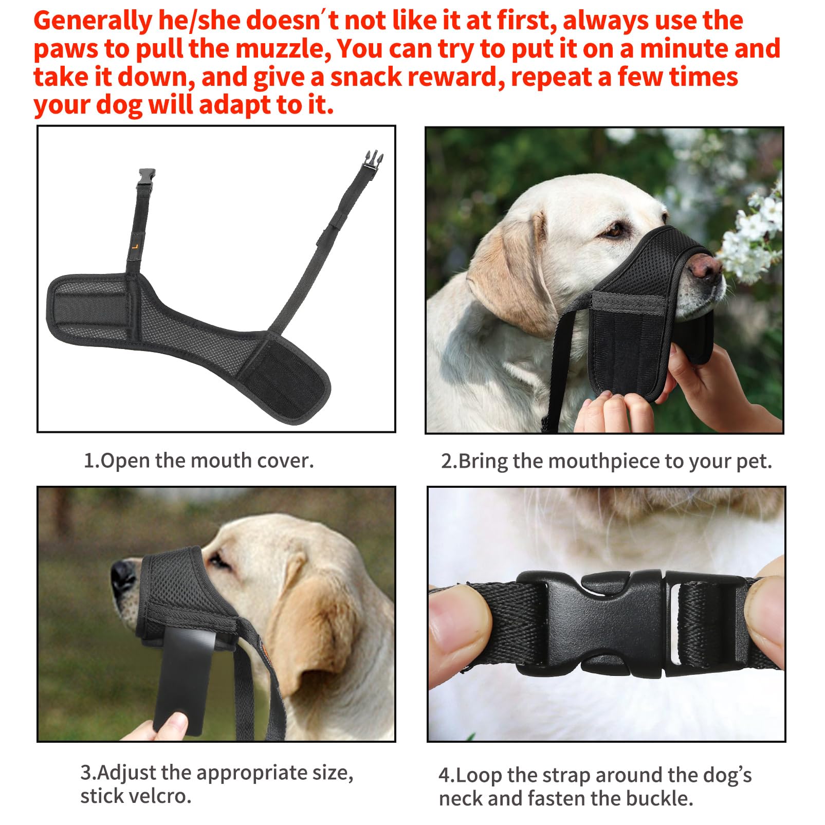 HEELE muselière chien maille aeration pour respiration confortable.