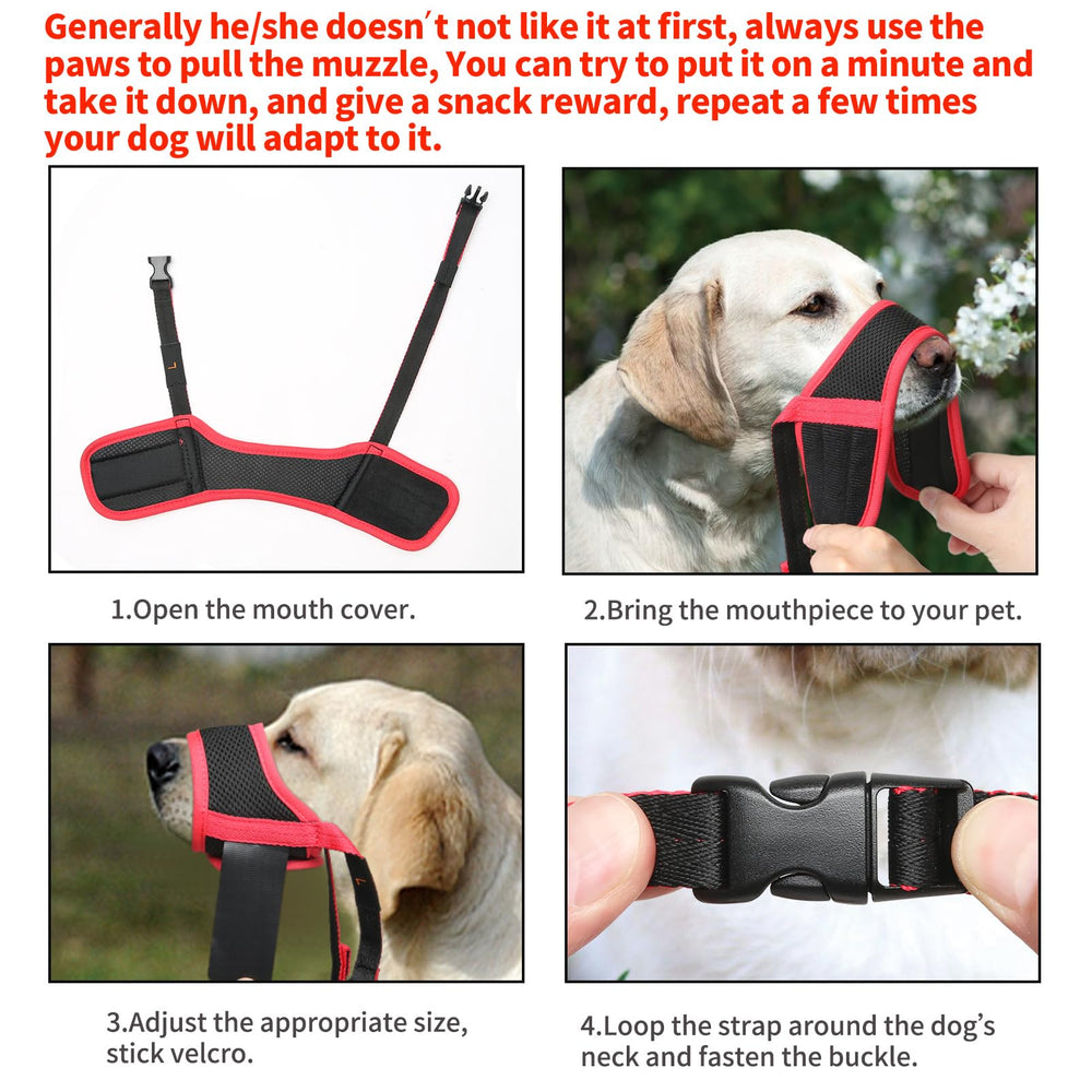 HEELE masque chien ajustable museau et cou pour un maintien sûr.