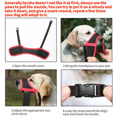 HEELE masque chien ajustable museau et cou pour un maintien sûr.