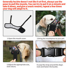HEELE masque chien ajustable museau et cou pour un maintien sûr