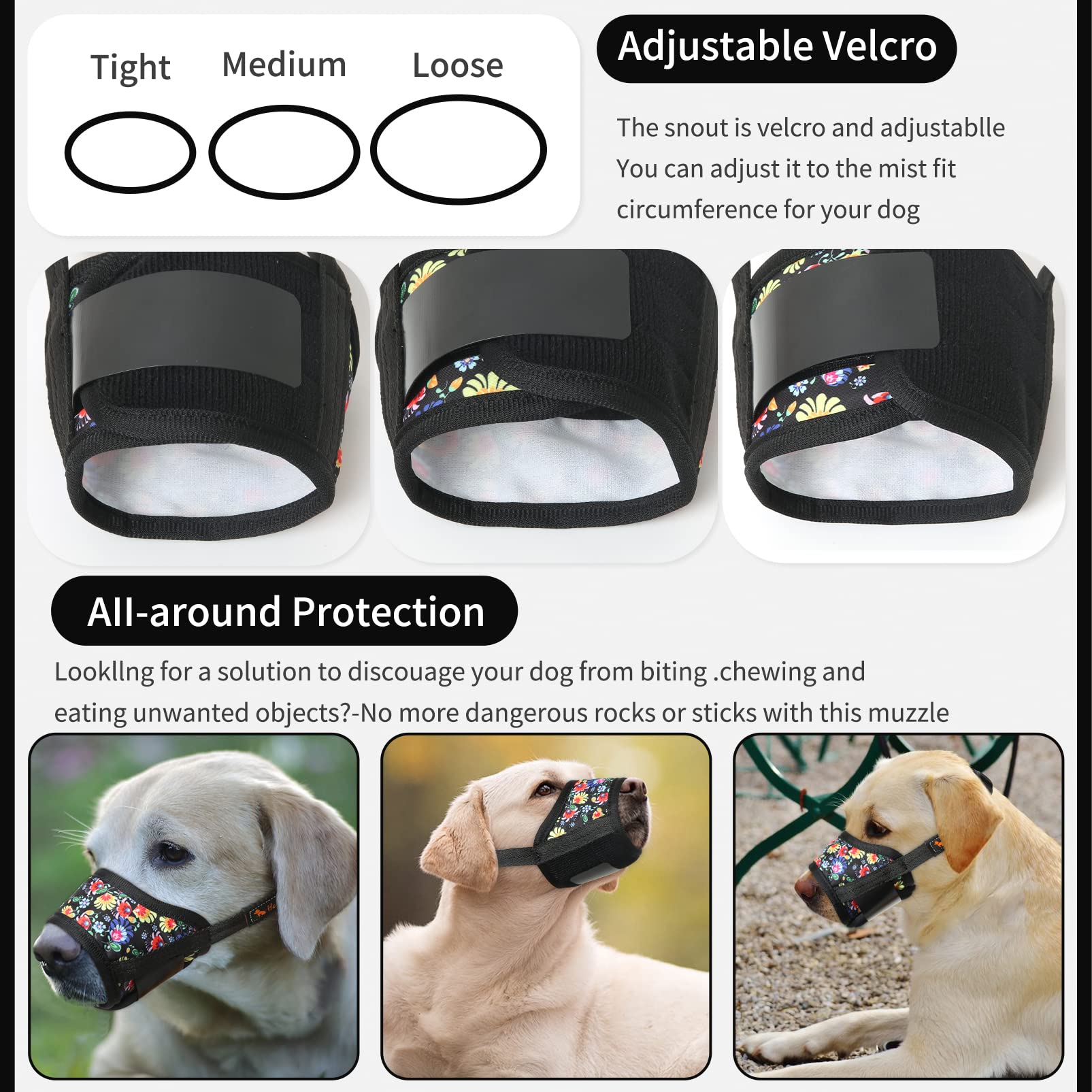 HEELE masque chien design humain offrant espace pour boire et respirer