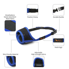 HEELE masque chien fermeture velcro assure un ajustement sécurisé et rapide
