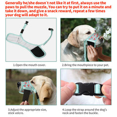 HEELE Muzzle avec mesh doux : ventilation agréable pour le museau du chien.