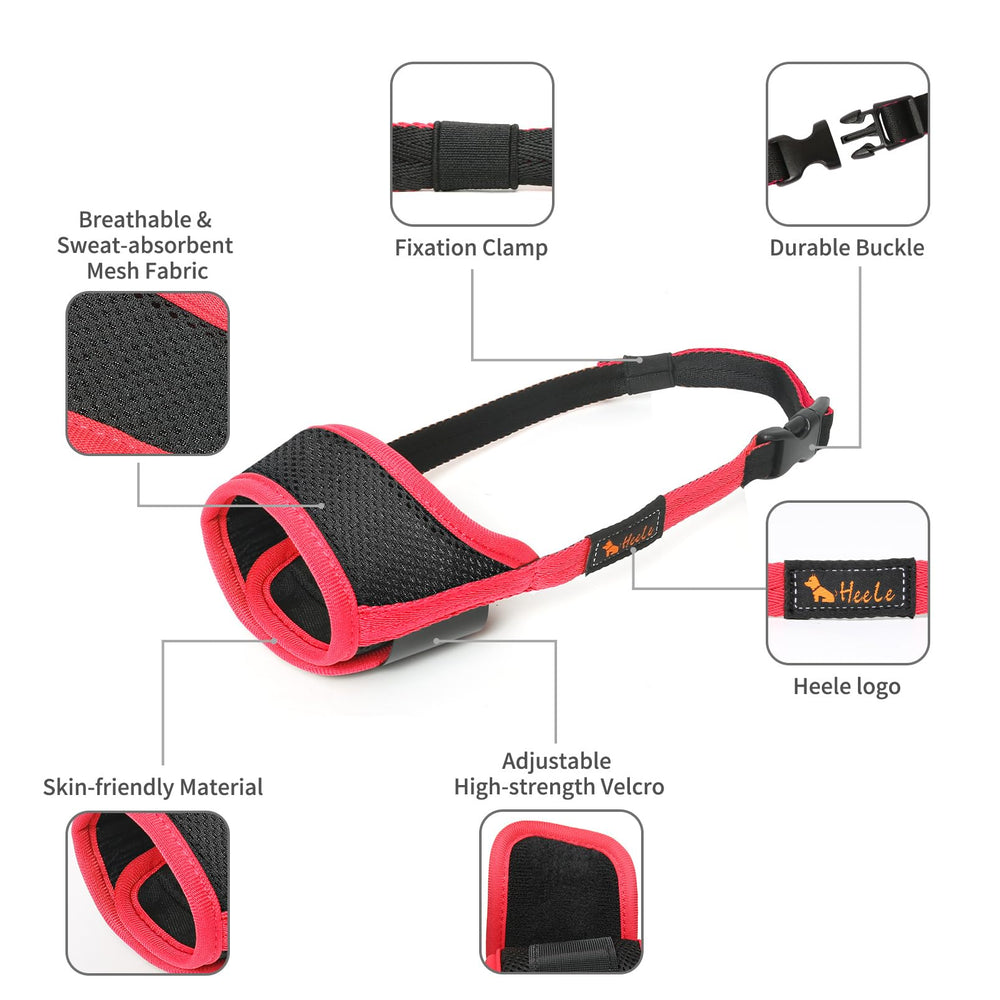 HEELE masque chien nettoyage facile et lavable en machine.