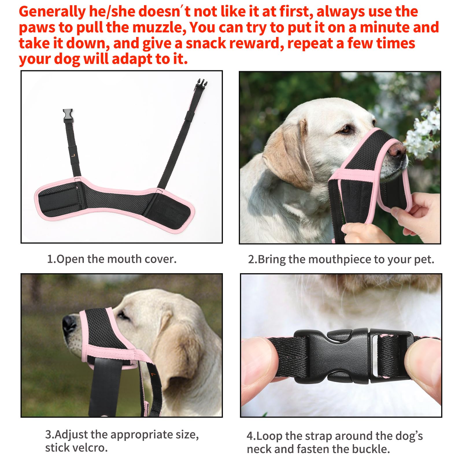 HEELE masque chien respirant en nylon assure une ventilation agréable lors des sorties.