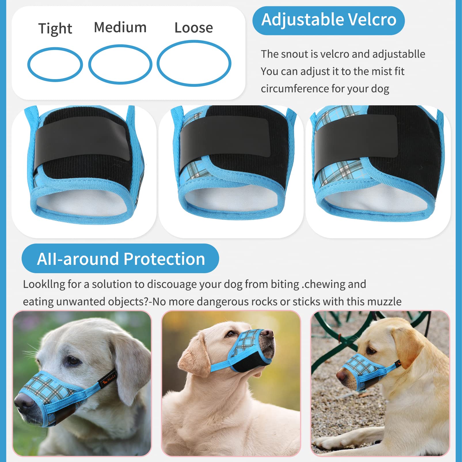 HEELE museliere chien conception humaine facilitant respiration et hydratation.