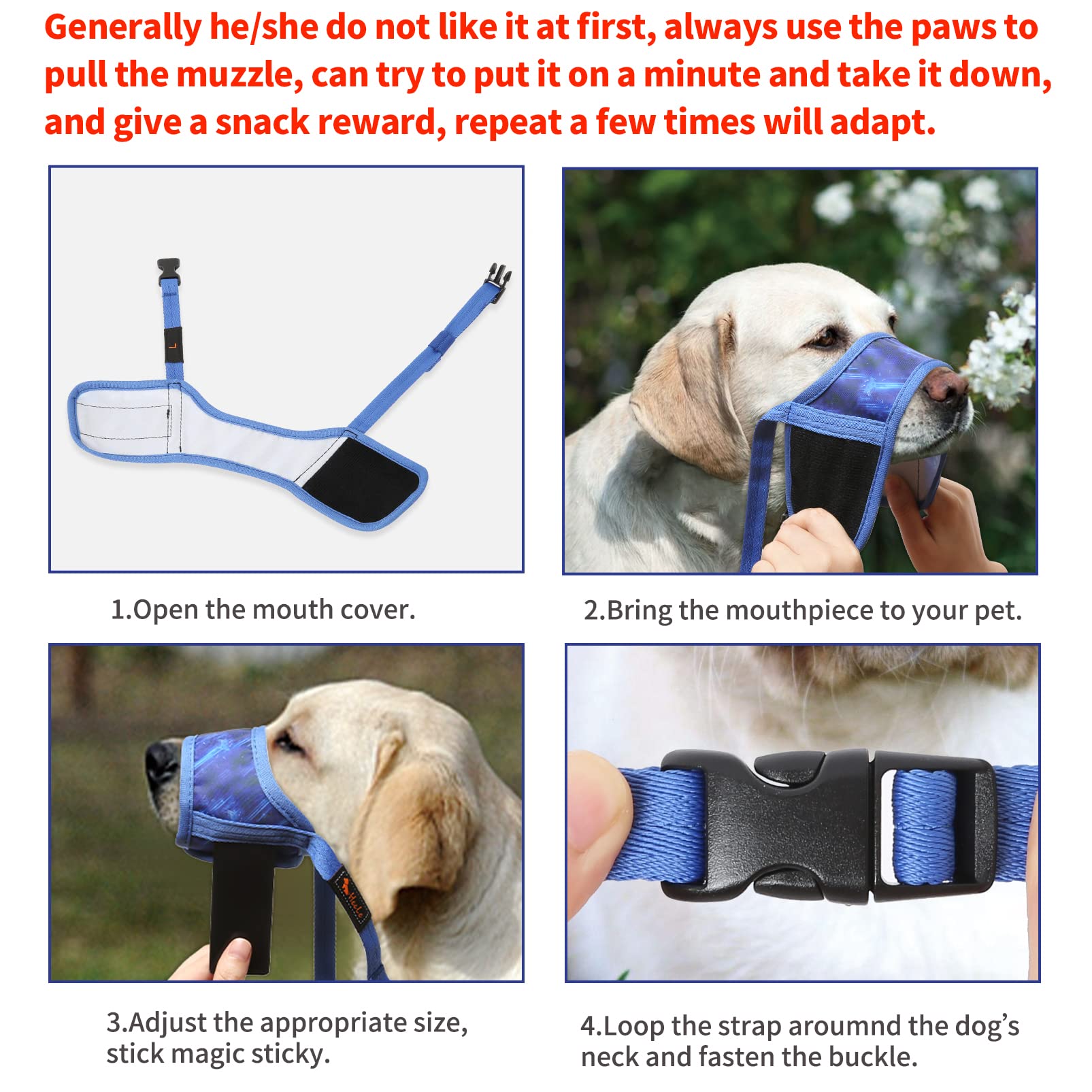 HEELE muselière pour chien avec maille respirante et confort
