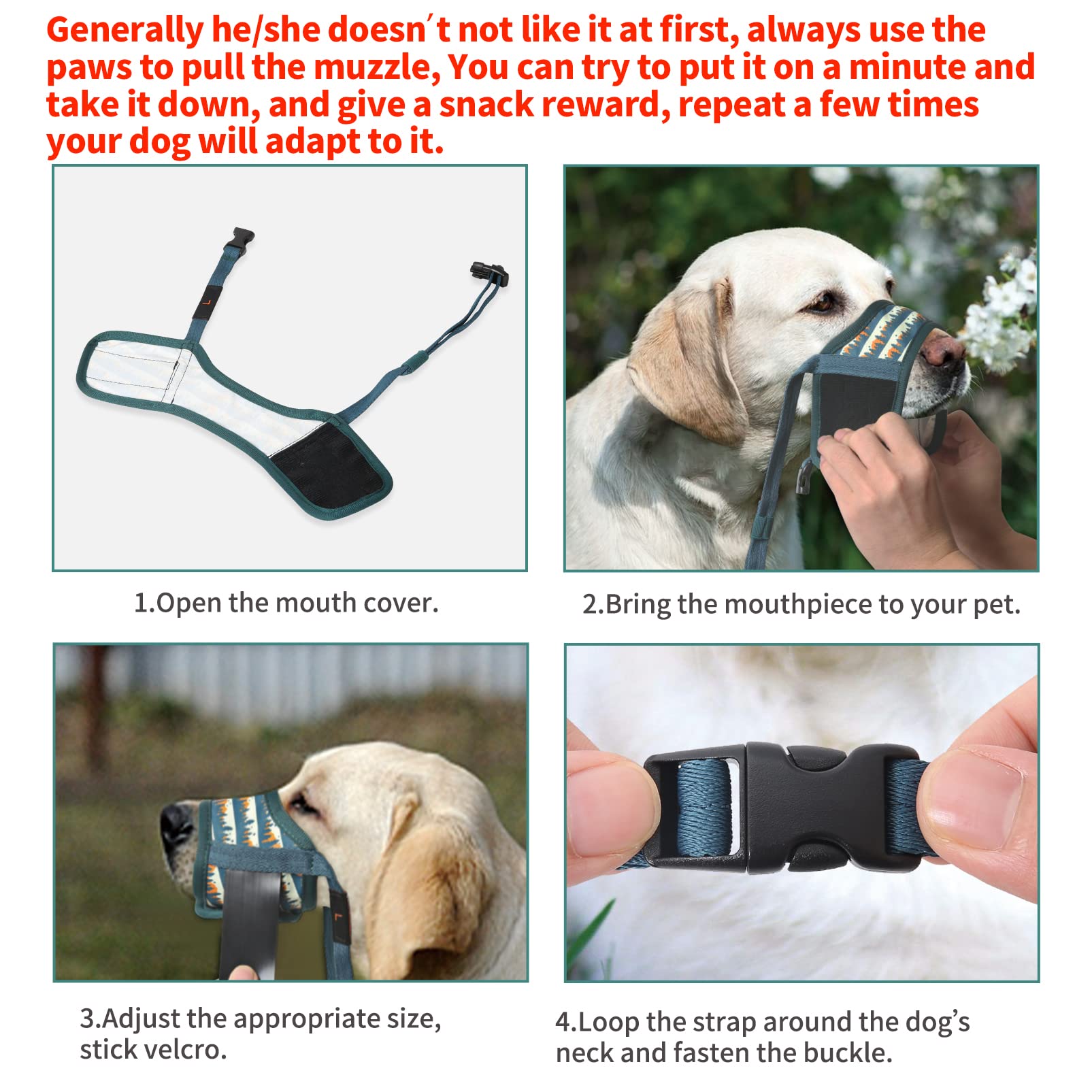 HEELE muselière avec maille respirante pour chien actif et confortable