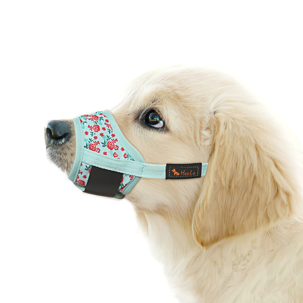 Muselière HEELE pour chien en nylon ajustable assure un maintien sûr.