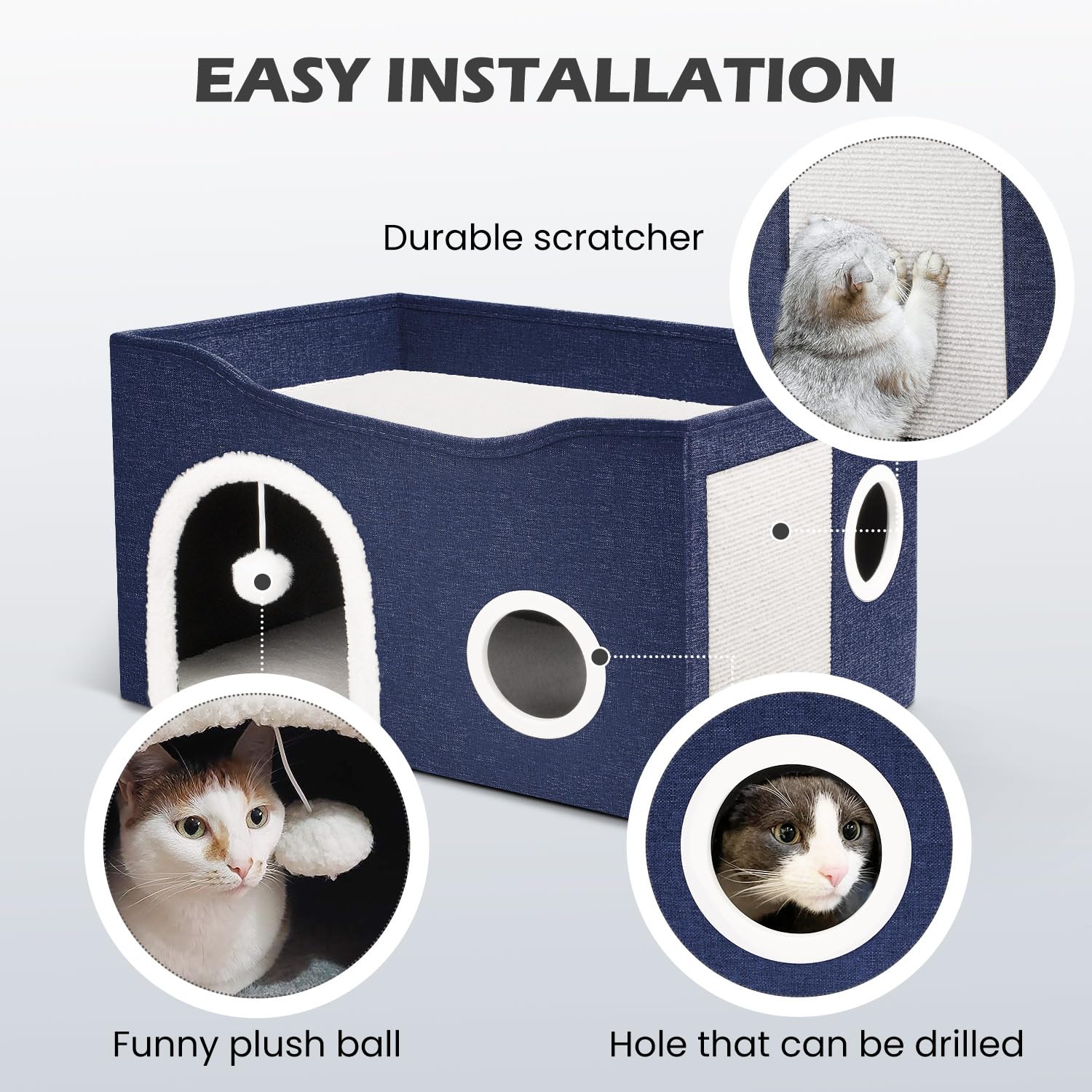Heeyoo coussins-reversibles-nid-chat: confort été et hiver.