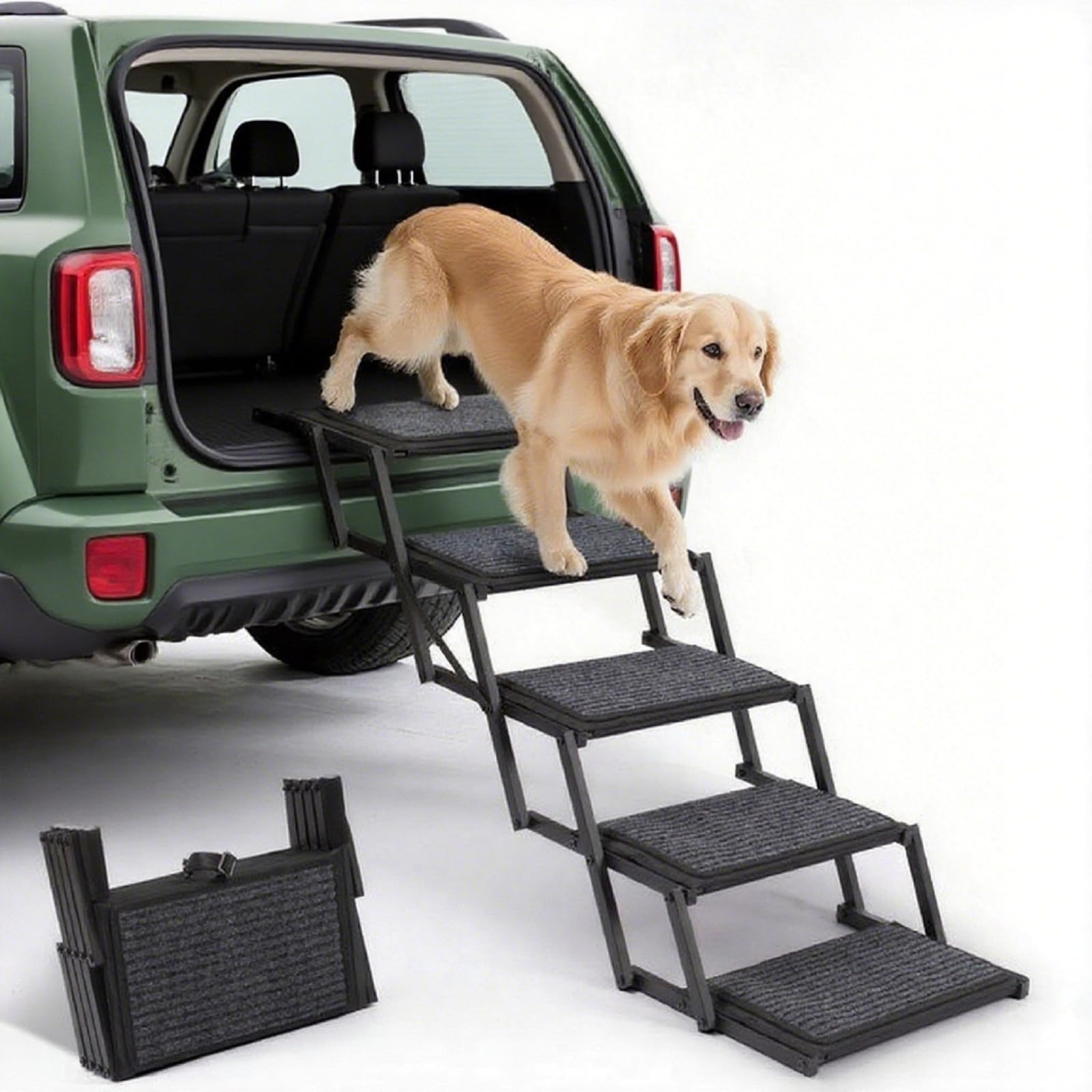 Heeyoo escaliers pour chien avec cadre métallique noir et surface antidérapante pour plus de stabilité.