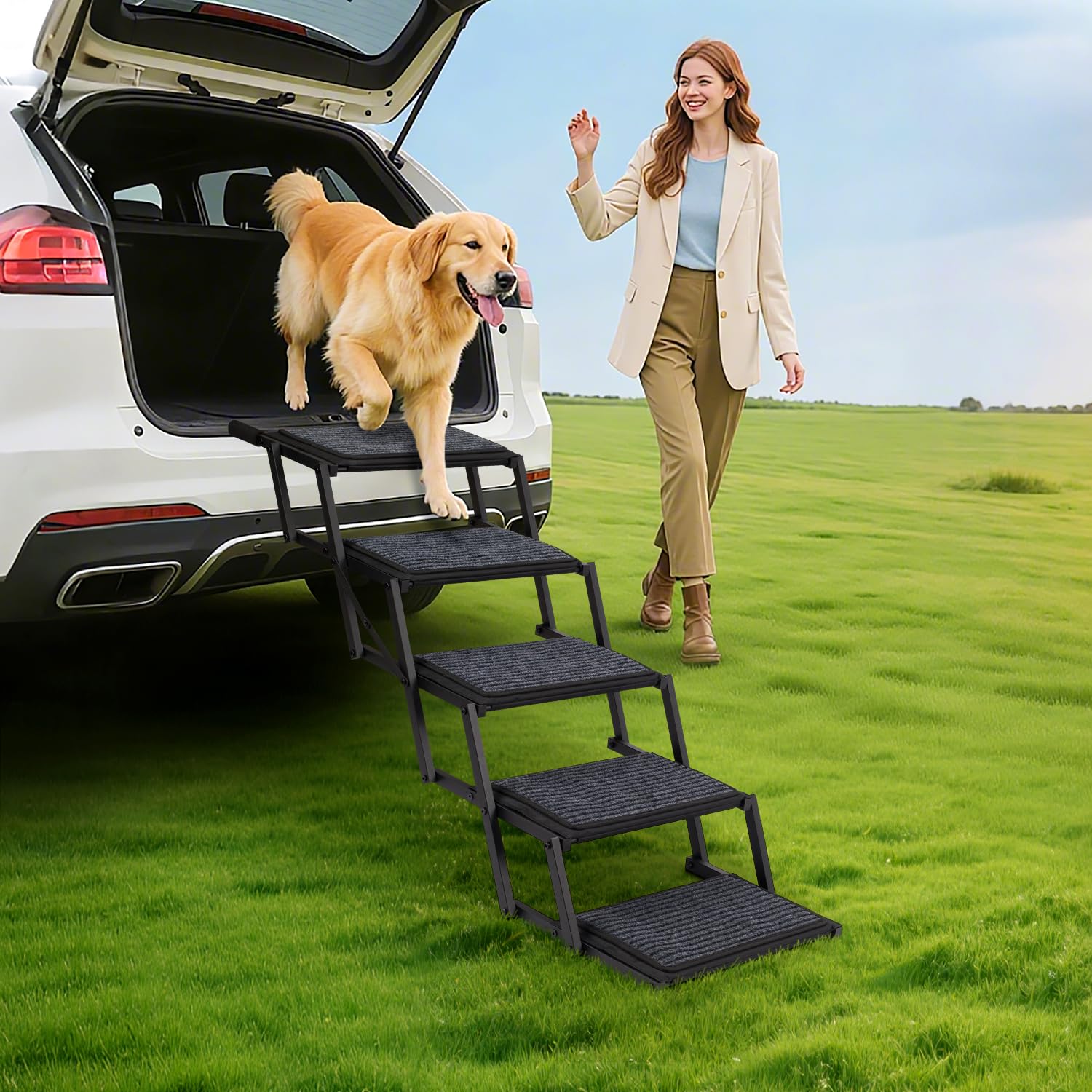 Heeyoo escaliers adaptés aux chiens de grande taille comme le Labrador.