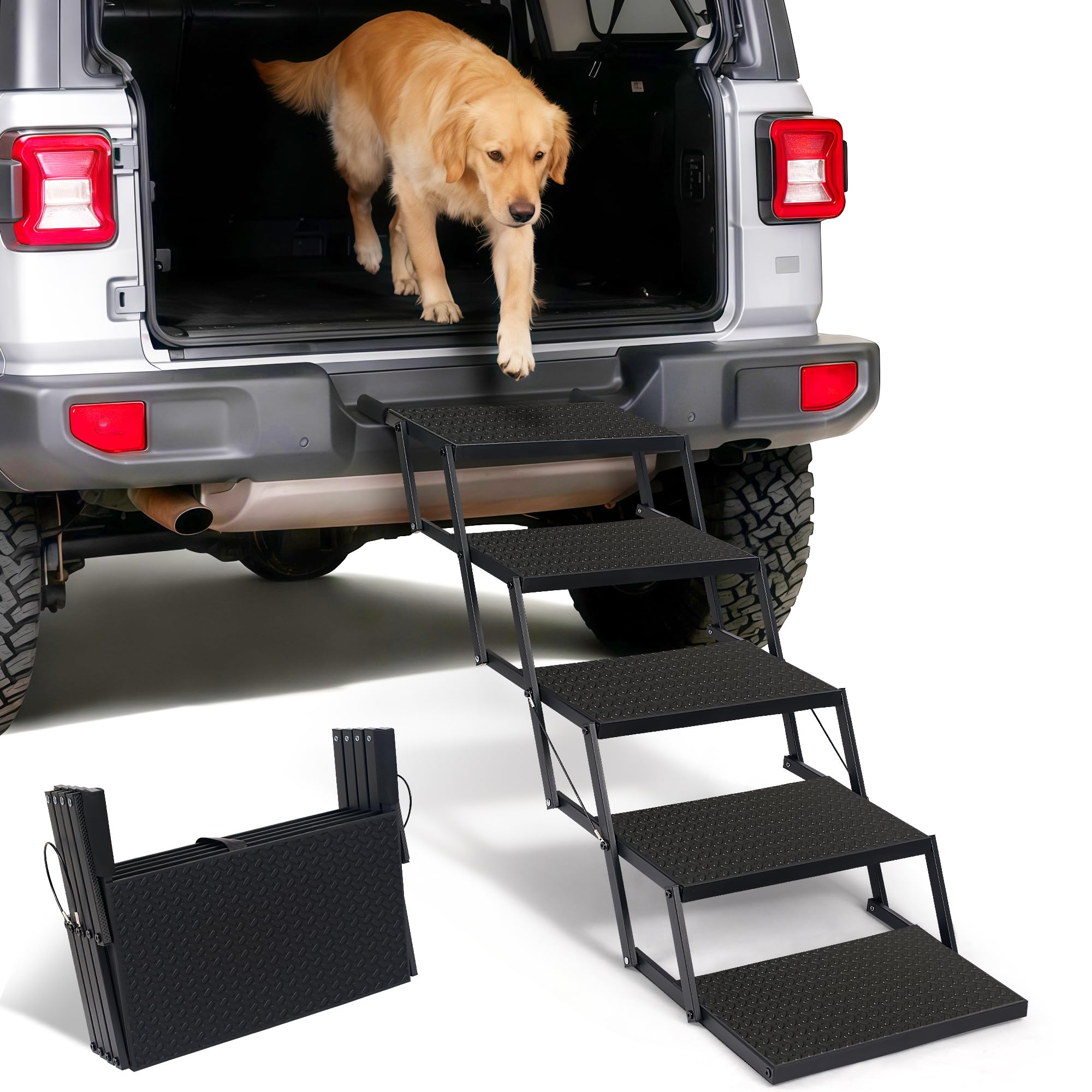Escaliers Heeyoo pliables anti-glisse, sécurité renforcée pour chiens.