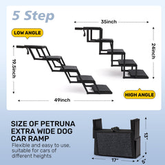 Heeyoo escaliers pour chien hauteur réglable sans outils entre 19,5 et 24 pouces.