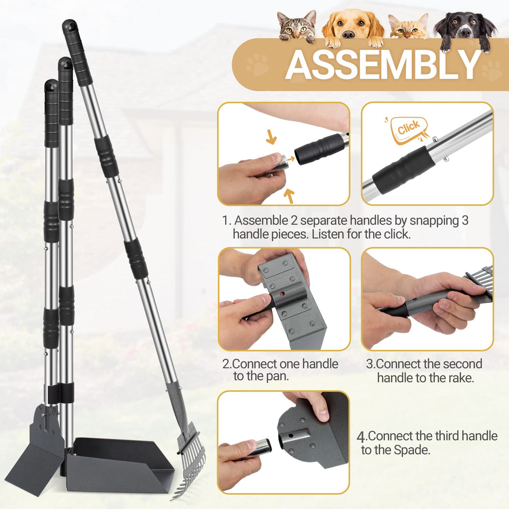 Manche reglable trois sections Heeyoo pour une hauteur confortable.