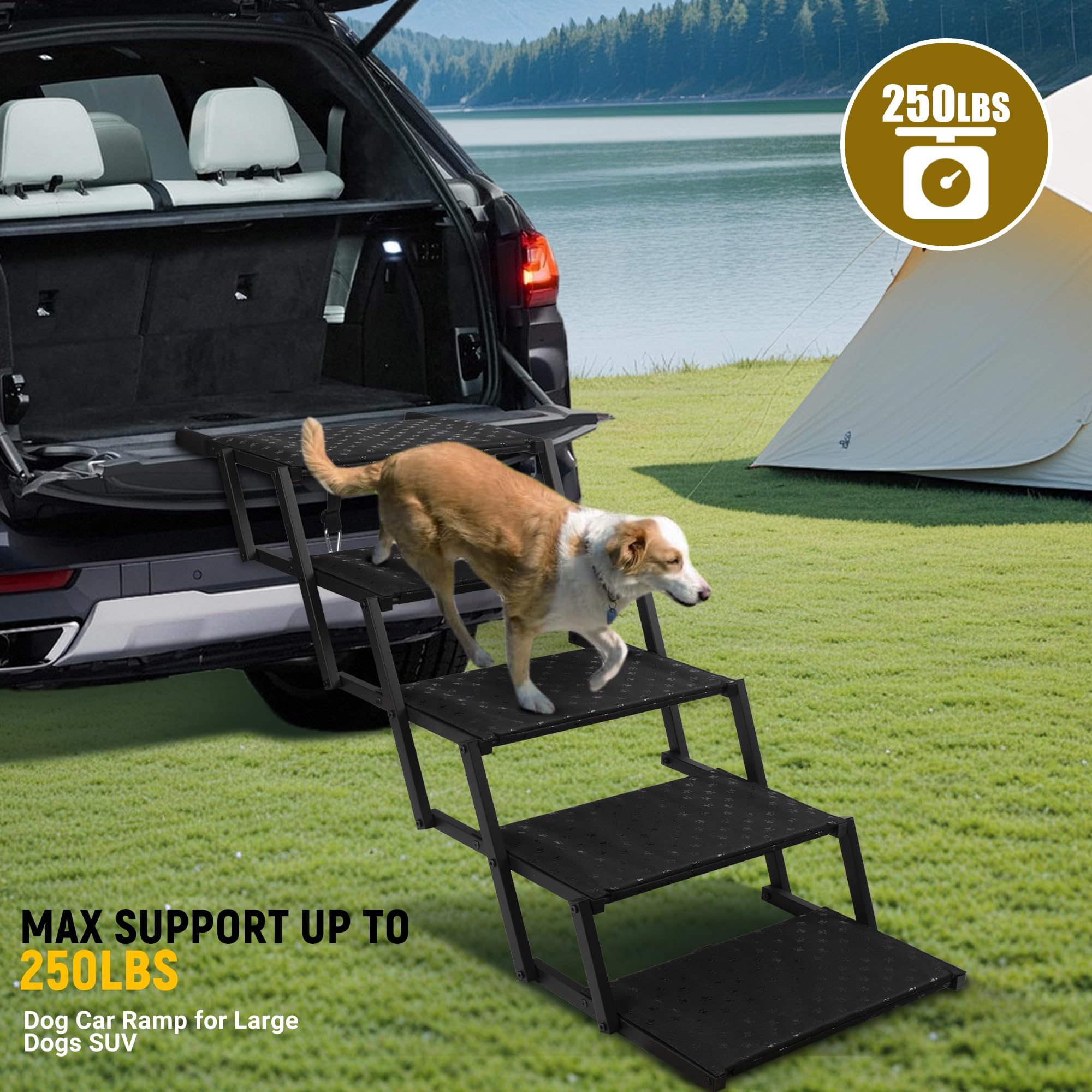 Marches Heeyoo pour chien dans la voiture, design pliable et compact