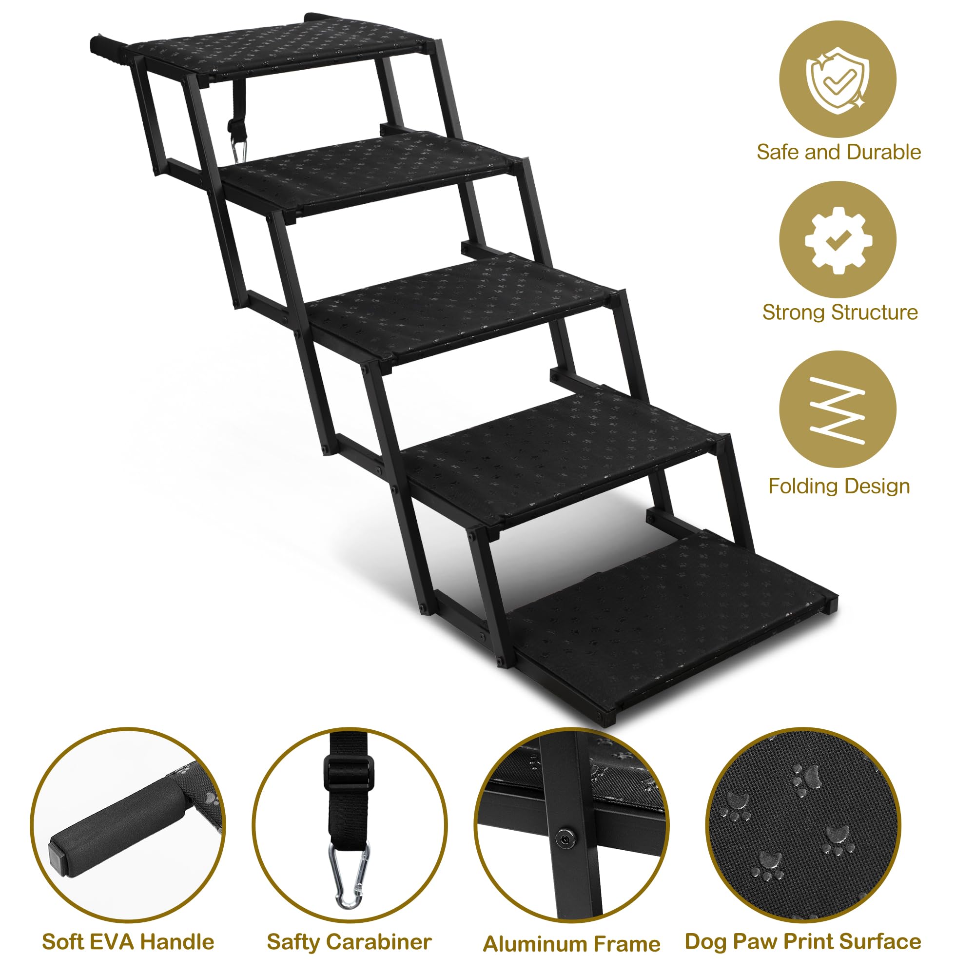 Rampe Heeyoo pour chien avec surface antidérapante pour sécurité