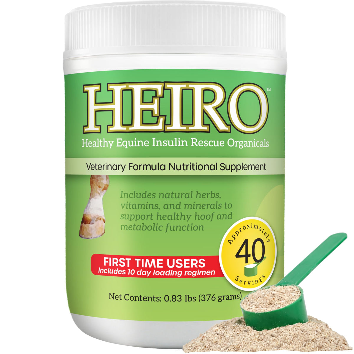 HEIRO flacon du complément équin prêt à doser pour la routine quotidienne.