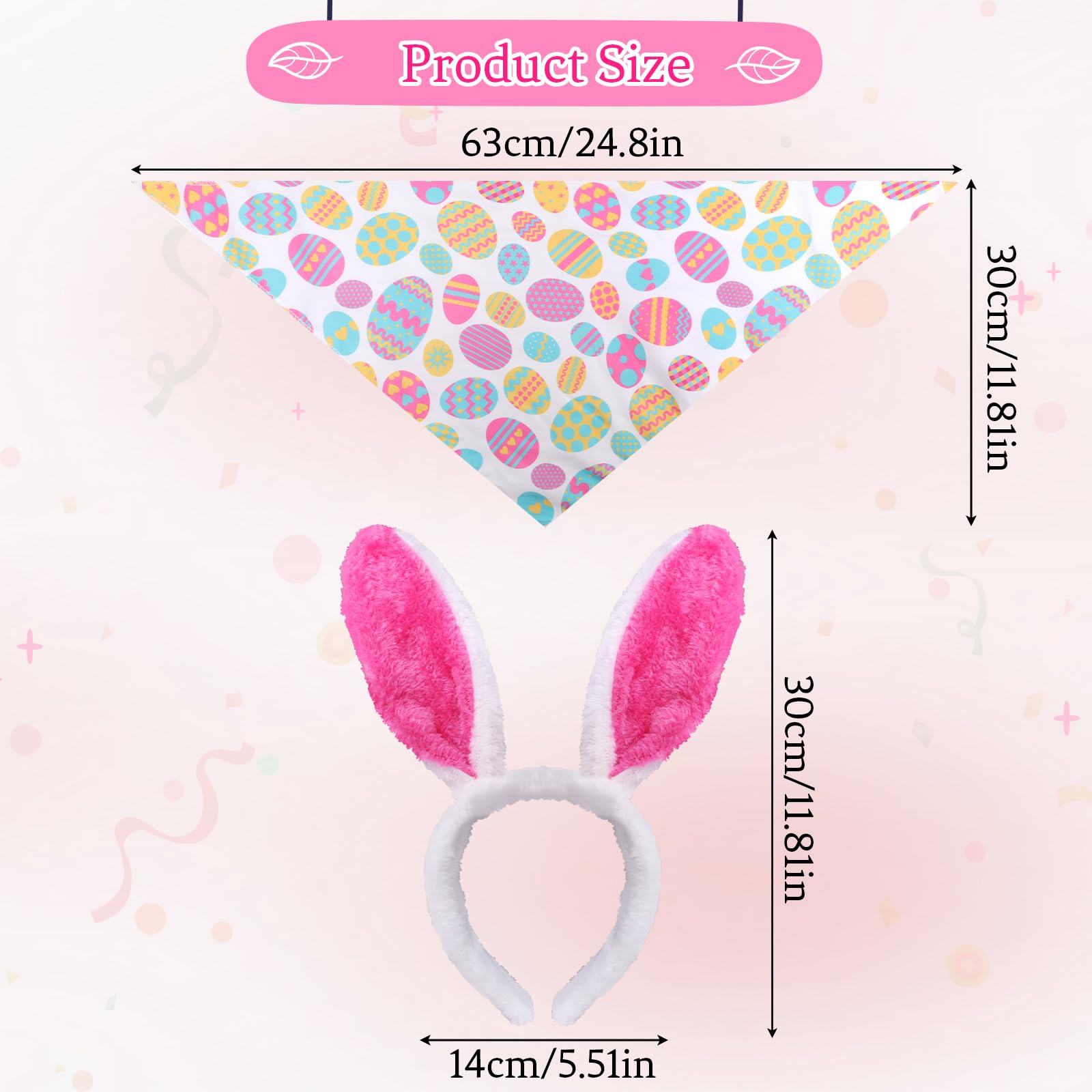 Heliltd, bandeau triangle imprimé œufs, parfait pour Pâques et sorties.