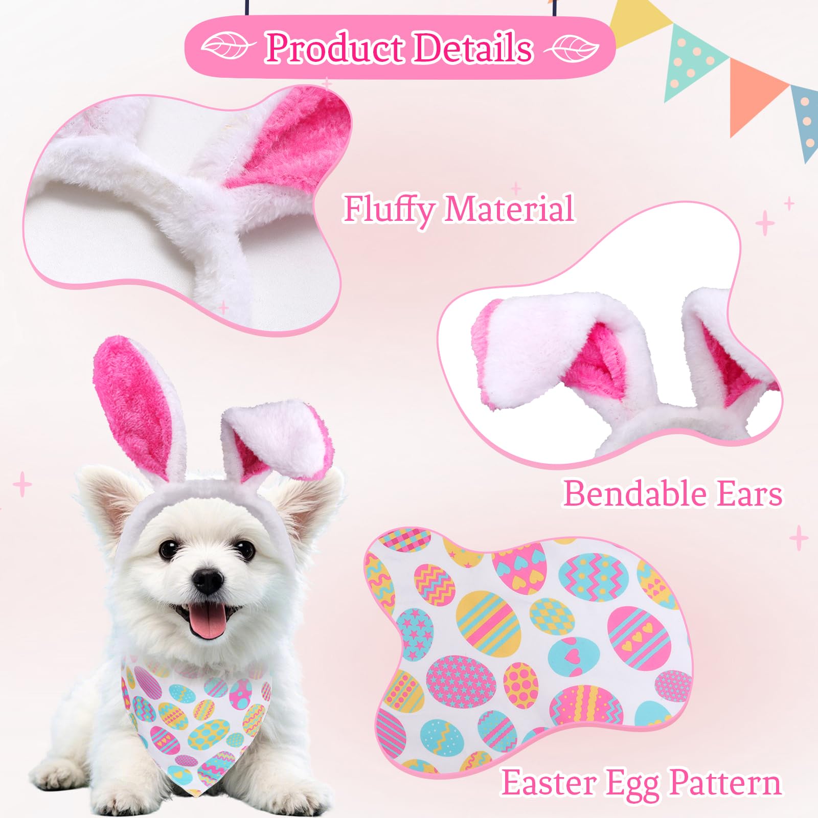 Heliltd, chien portant le costume de Pâques pour événements festifs.